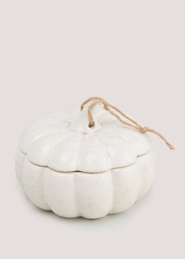 Cream Pumpkin Ceramic Candle (13cm x 9cm)
