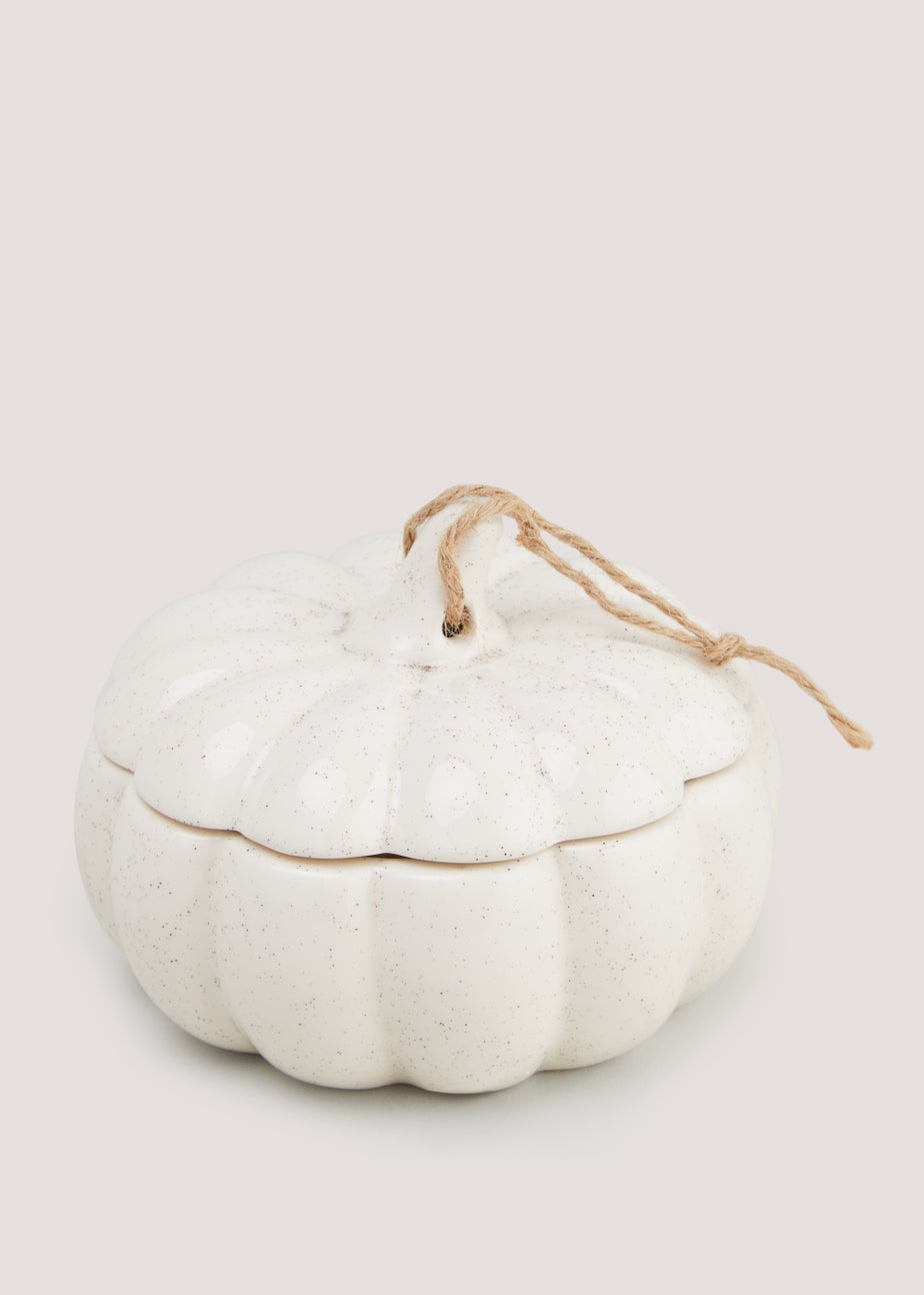 Cream Pumpkin Ceramic Candle (13cm x 9cm)