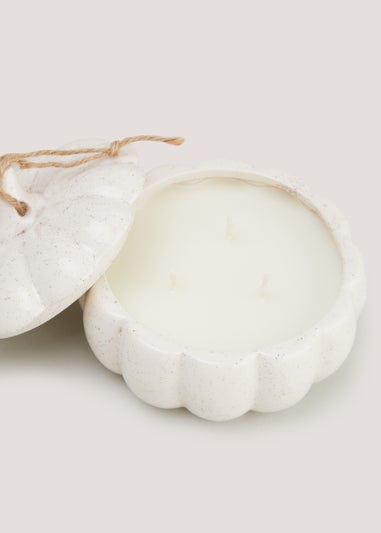 Cream Pumpkin Ceramic Candle (13cm x 9cm)