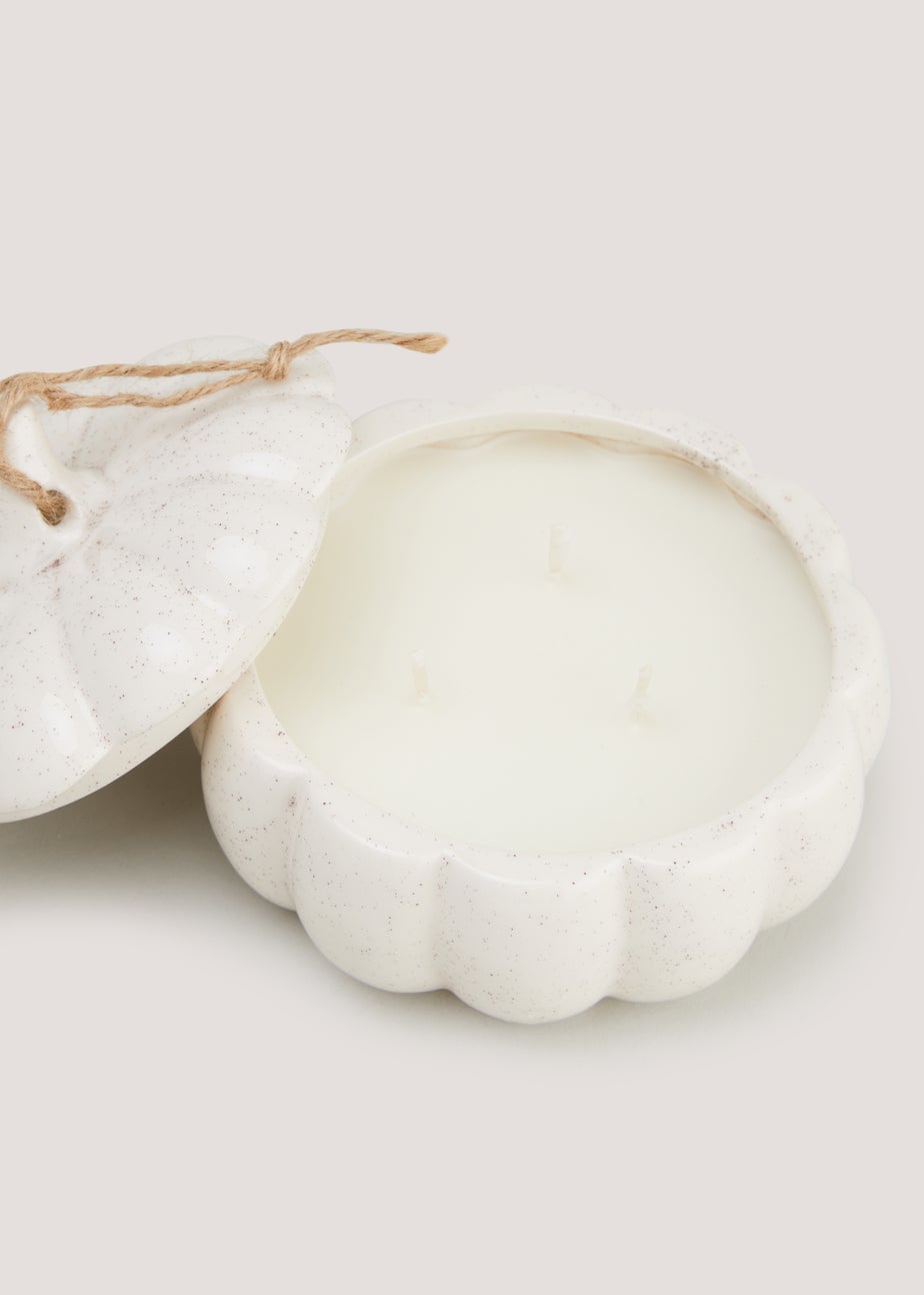 Cream Pumpkin Ceramic Candle (13cm x 9cm)