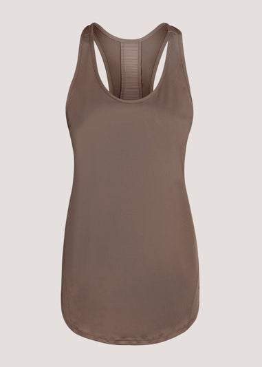 Souluxe Brown Mesh Sports Vest Top
