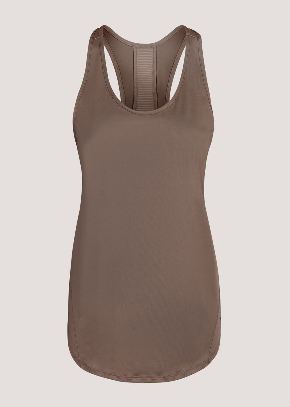 Souluxe Brown Mesh Sports Vest Top