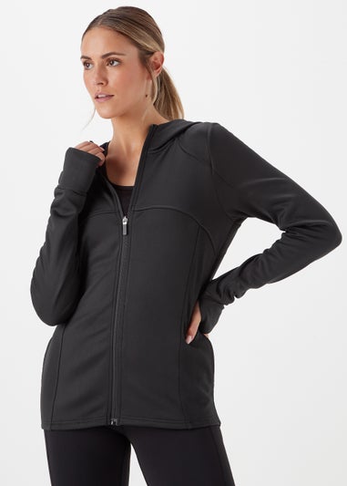 Souluxe Black Ribbed Zip Up Jacket