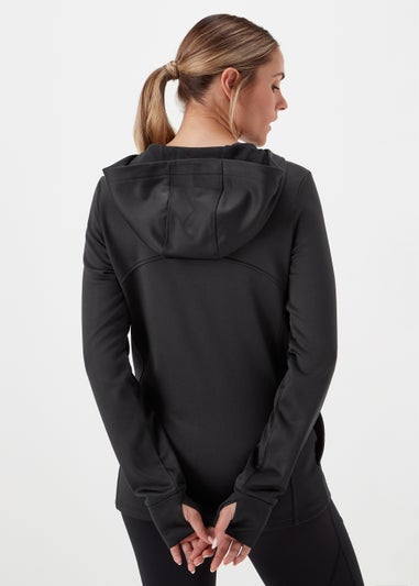 Souluxe Black Ribbed Zip Up Jacket
