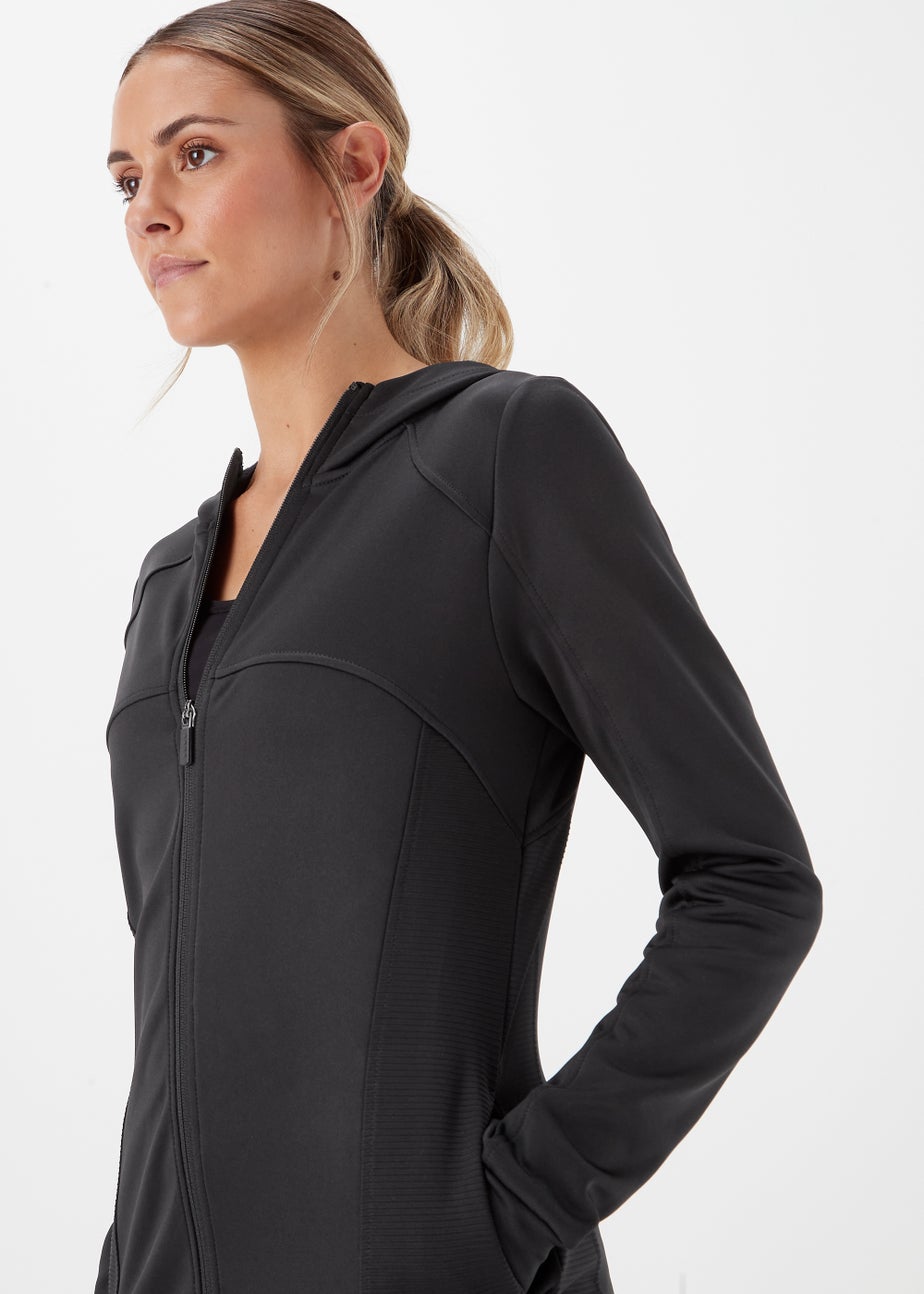 Souluxe Black Ribbed Zip Up Jacket