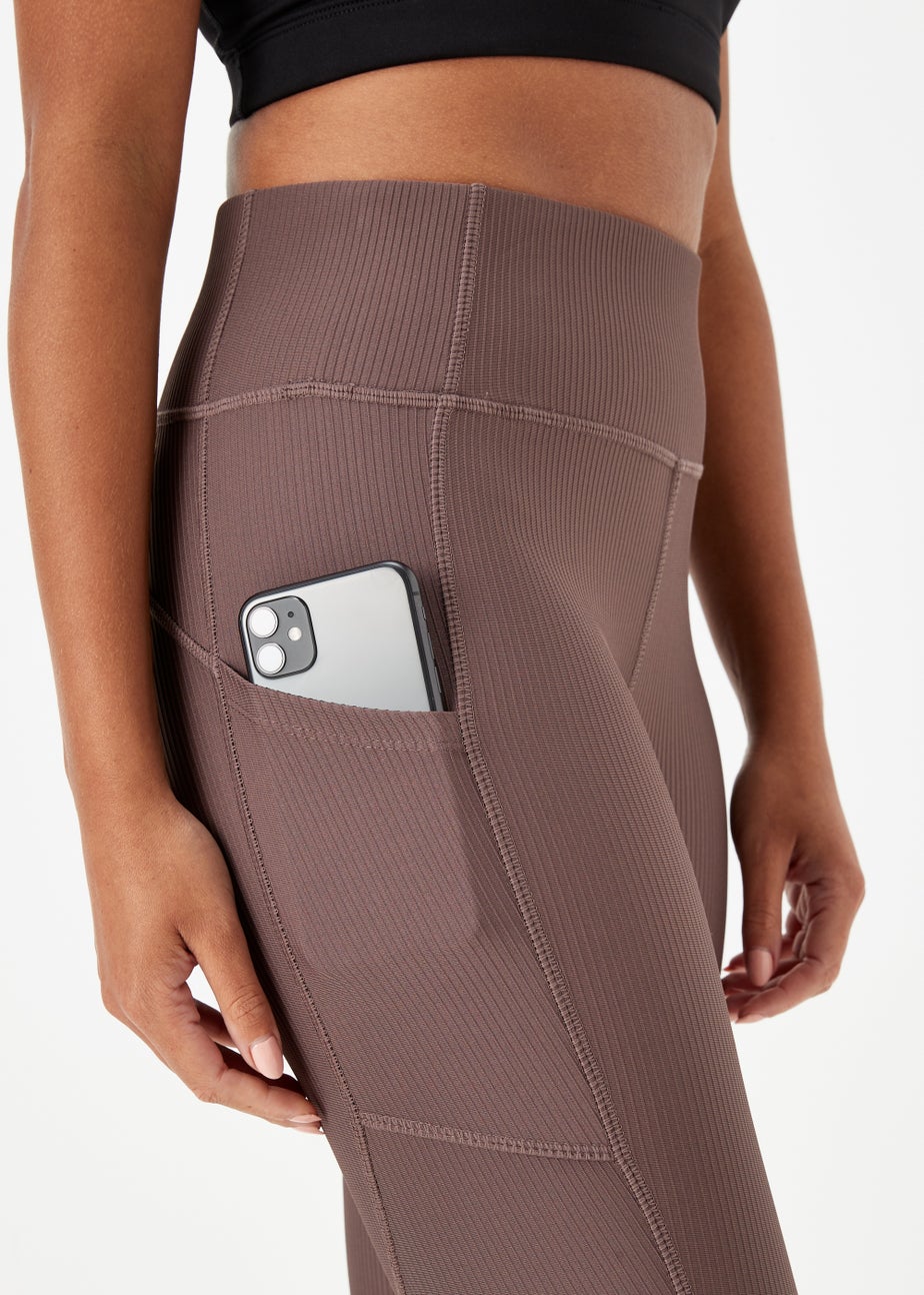 Souluxe Brown Ribbed Leggings