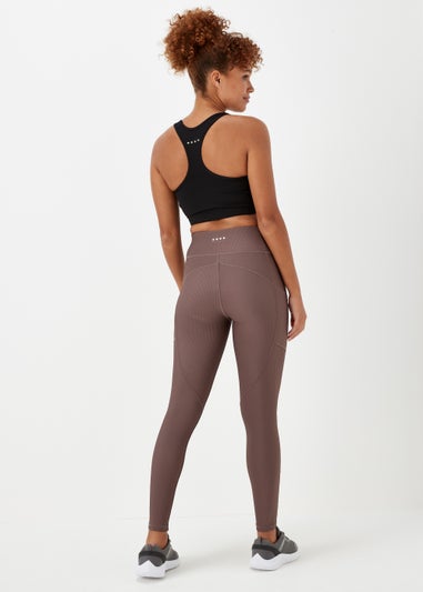 Souluxe Brown Ribbed Leggings