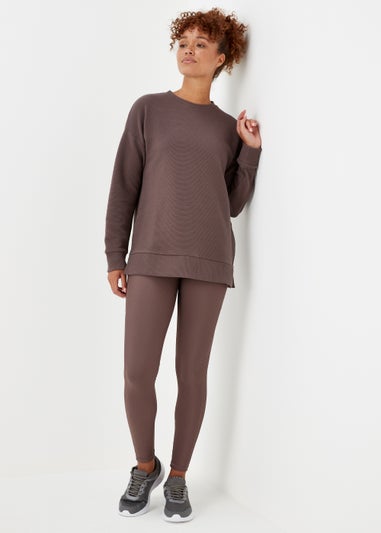 Souluxe Brown Ribbed Leggings