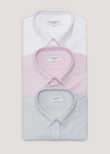 Taylor & Wright 3 Pack Easy Care Regular Fit Shirts