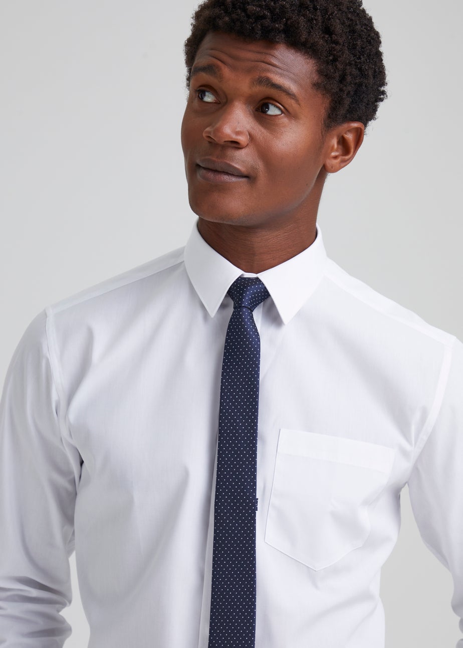 Taylor & Wright White Regular Fit Shirt & Tie Set