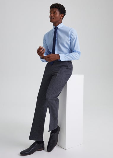 Taylor & Wright Blue Puppytooth Slim Fit Shirt & Tie