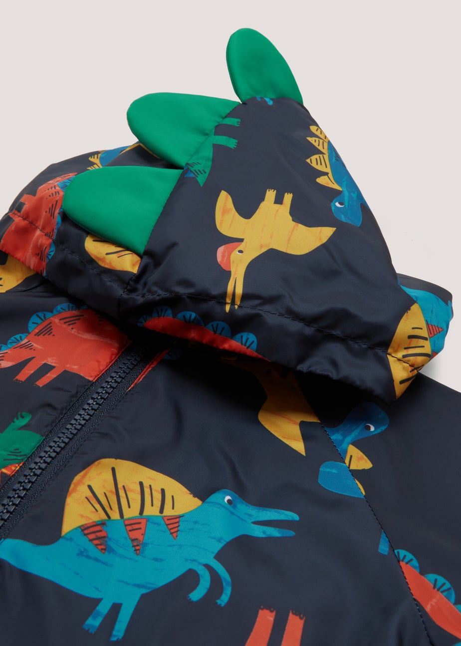 Boys Navy Dinosaur Print Water-Resistant Puddle Suit (9mths-6yrs)
