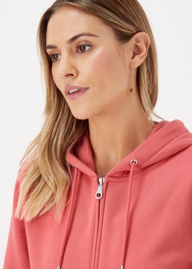 Coral Zip Up Hoodie