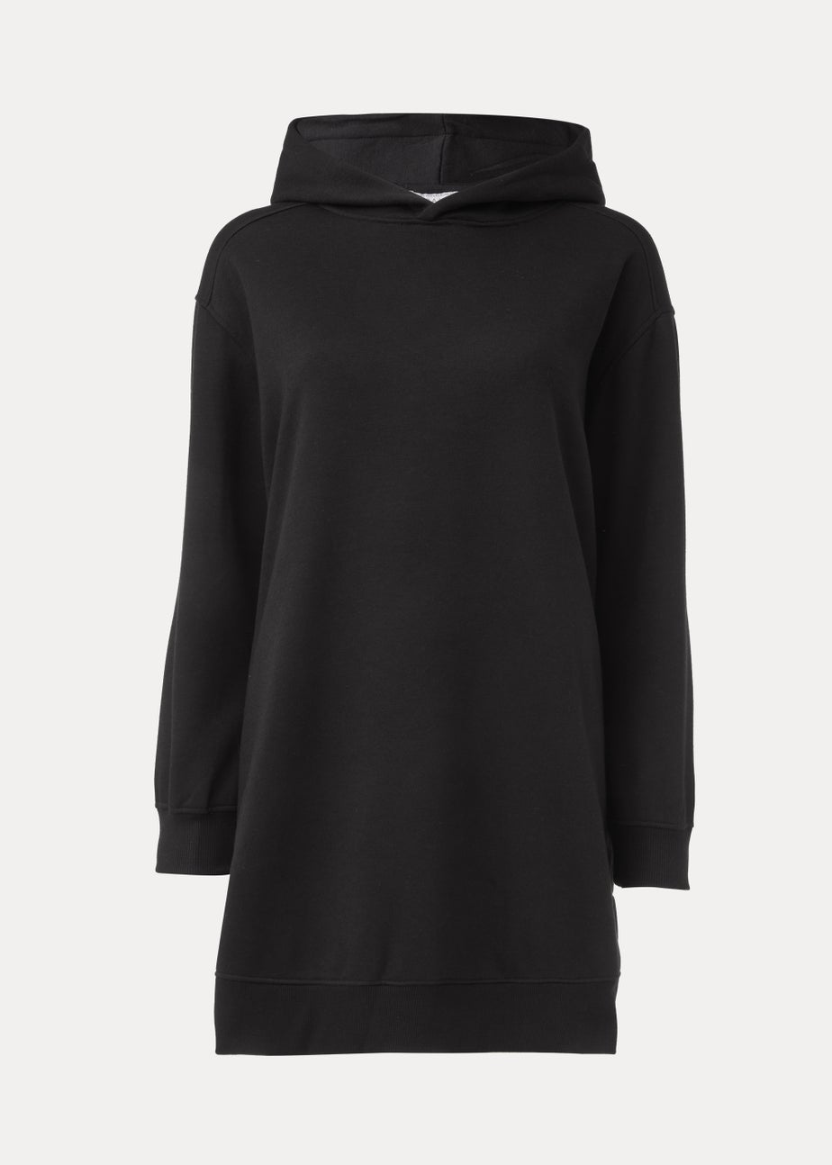 Black Essential Longline Hoodie