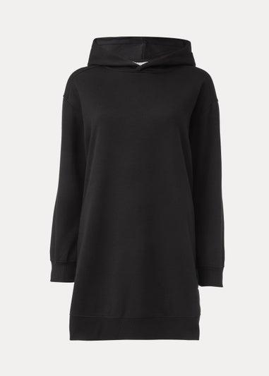 Black Essential Longline Hoodie