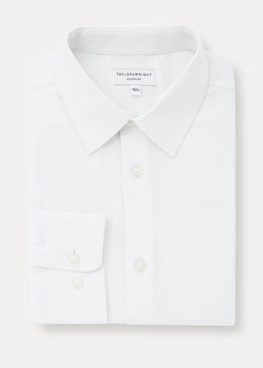 Taylor & Wright White Textured Regular Fit Shirt