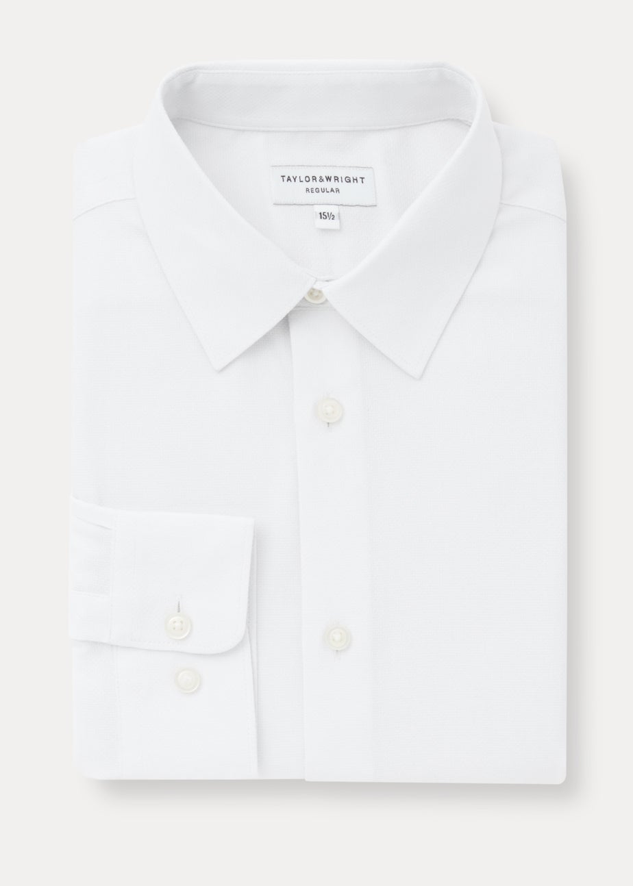 Taylor & Wright White Textured Regular Fit Shirt
