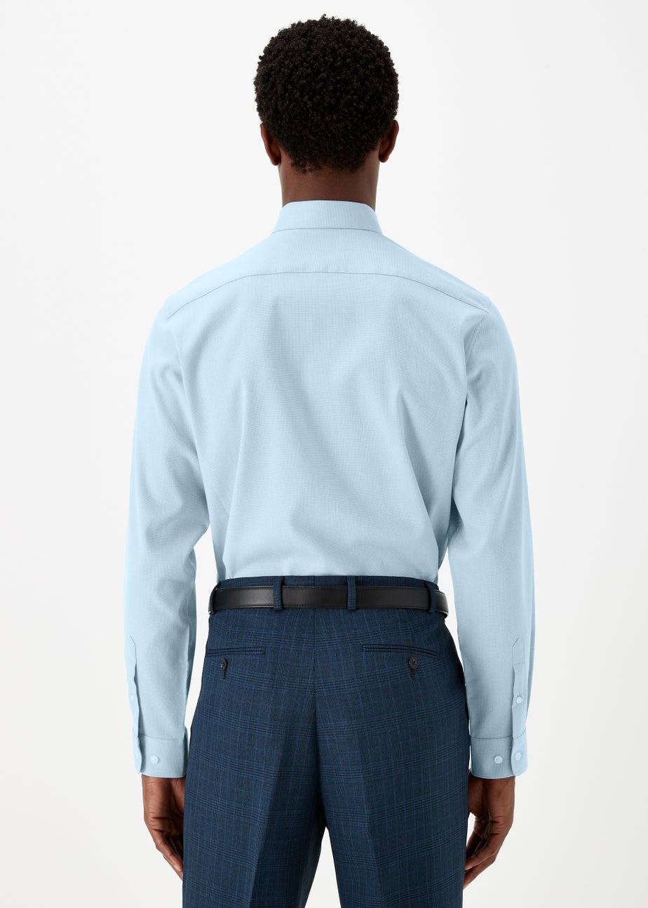 Taylor & Wright Blue Textured Regular Fit Shirt