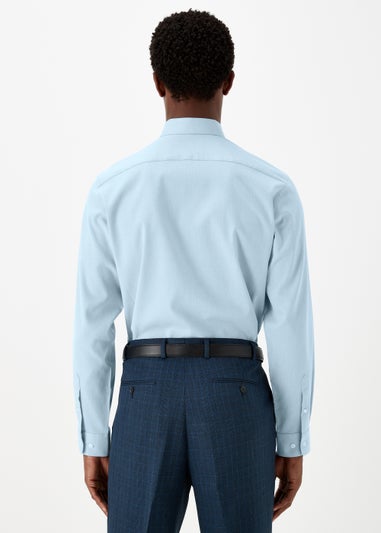 Taylor & Wright Blue Textured Regular Fit Shirt