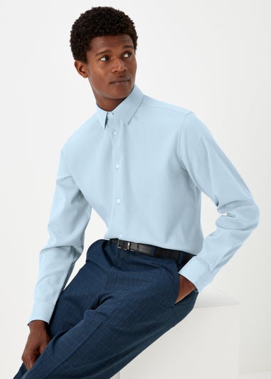 Taylor & Wright Blue Textured Regular Fit Shirt