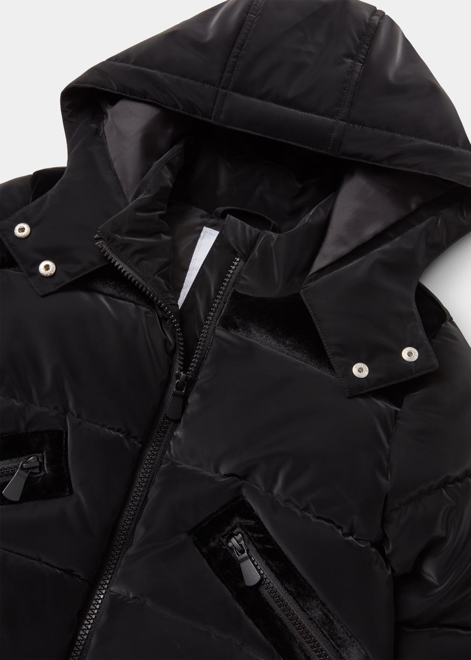 Girls Black Short Padded Coat (7-15yrs)