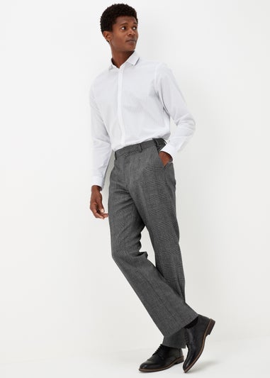 Taylor & Wright Grey Check Textured Flexi Waist Trousers