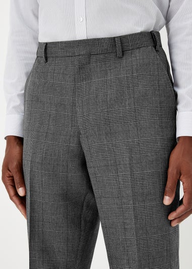 Taylor & Wright Grey Check Textured Flexi Waist Trousers