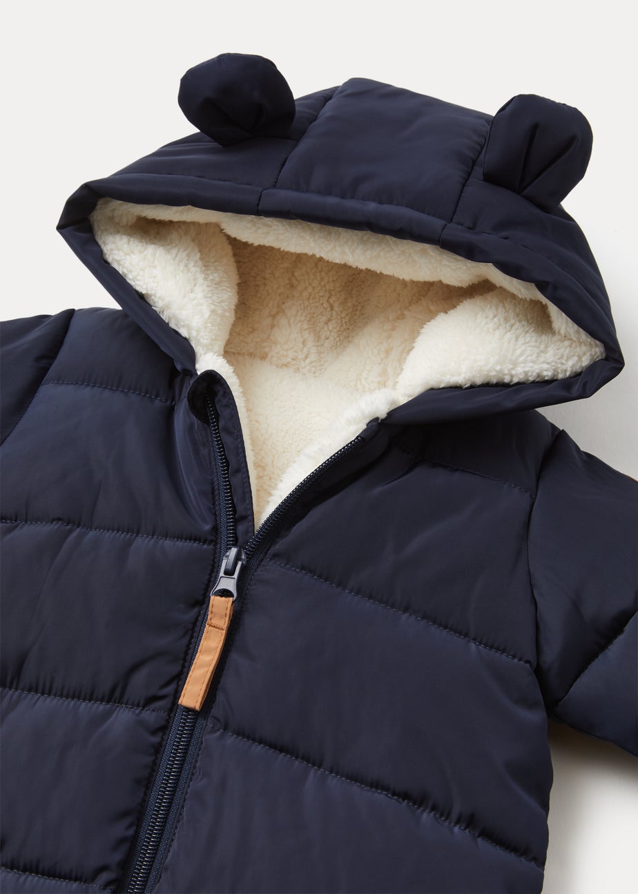 Baby Navy Teddy Snowsuit (Newborn-18mths)