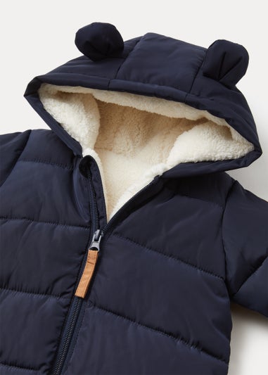 Baby Navy Teddy Snowsuit (Newborn-18mths)