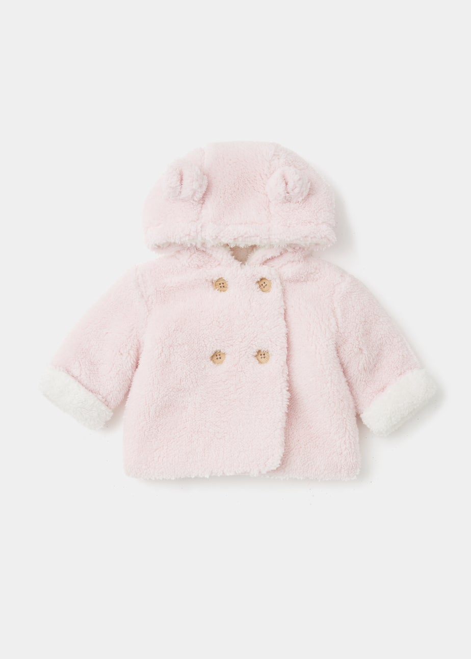 Baby Pink Borg Jacket (Newborn-18mths)