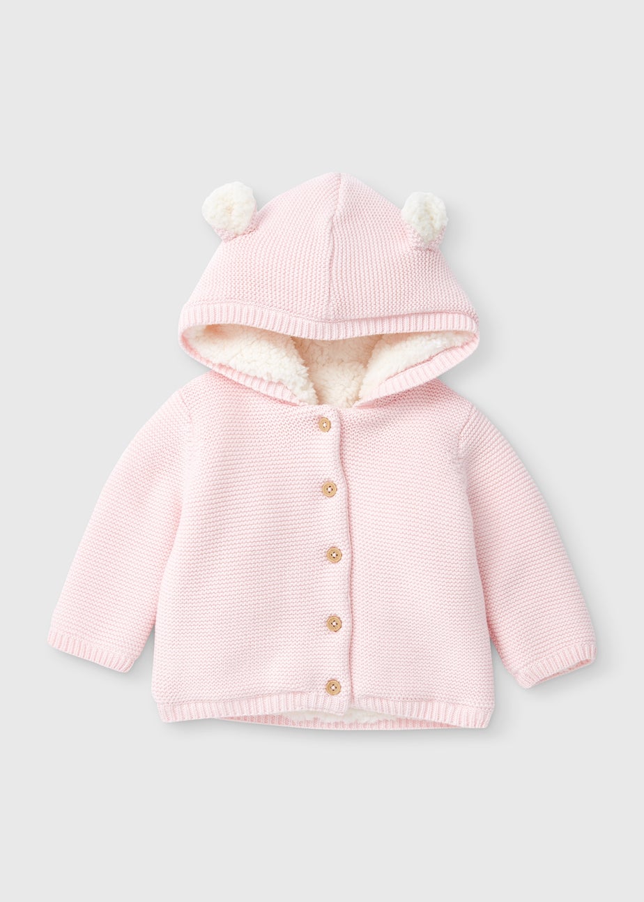 Baby Pink Borg Cardigan (Newborn-23mths)