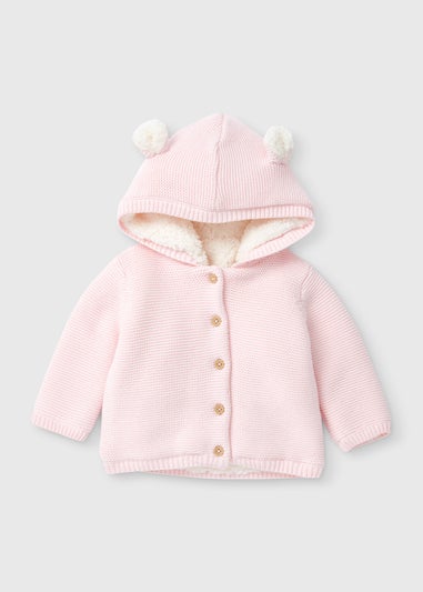 Baby Pink Borg Cardigan (Newborn-23mths)
