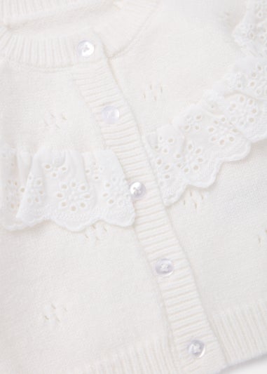 Baby Cream Pointelle Collar Cardigan (Newborn-23mths)
