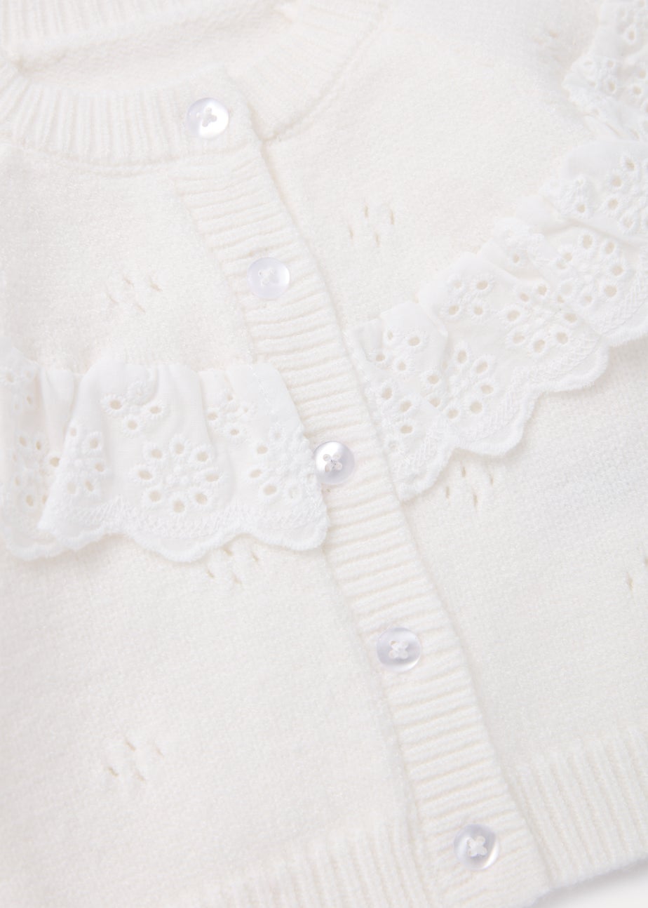 Baby Cream Pointelle Collar Cardigan (Newborn-23mths)