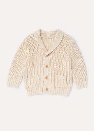Baby Stone Fisherman Ribbed Cardigan (Newoborn-23mths)