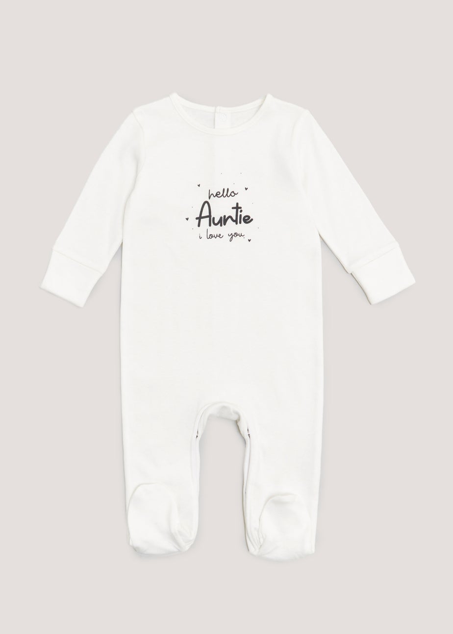 Baby Cream Auntie Sleepsuit (Tiny Baby-18mths)