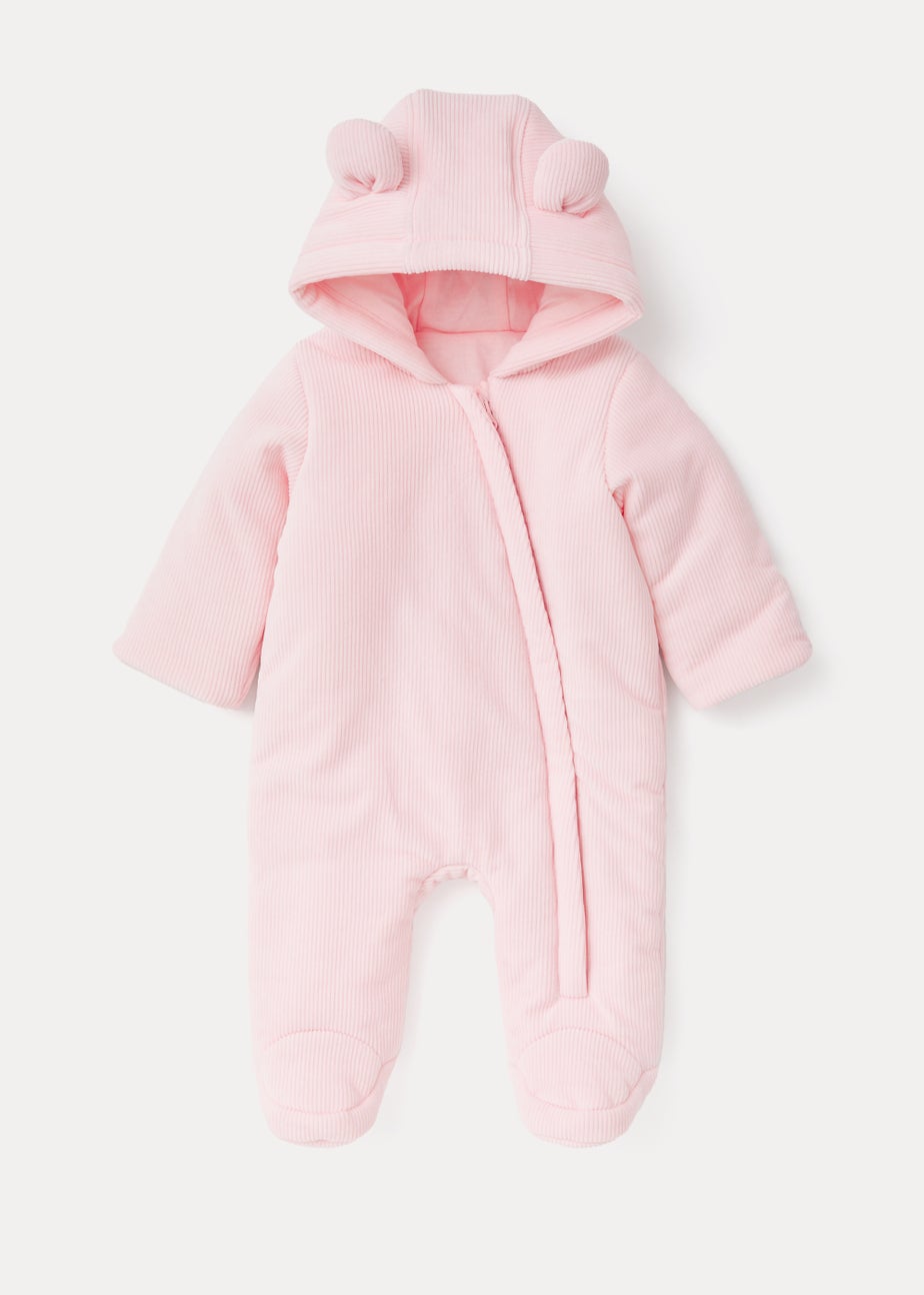 Baby Pink Velour Snowsuit (Newborn-18mths)