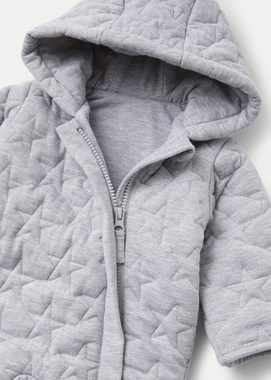 Baby Grey Star Quilted Snowsuit (Newborn-18mths)