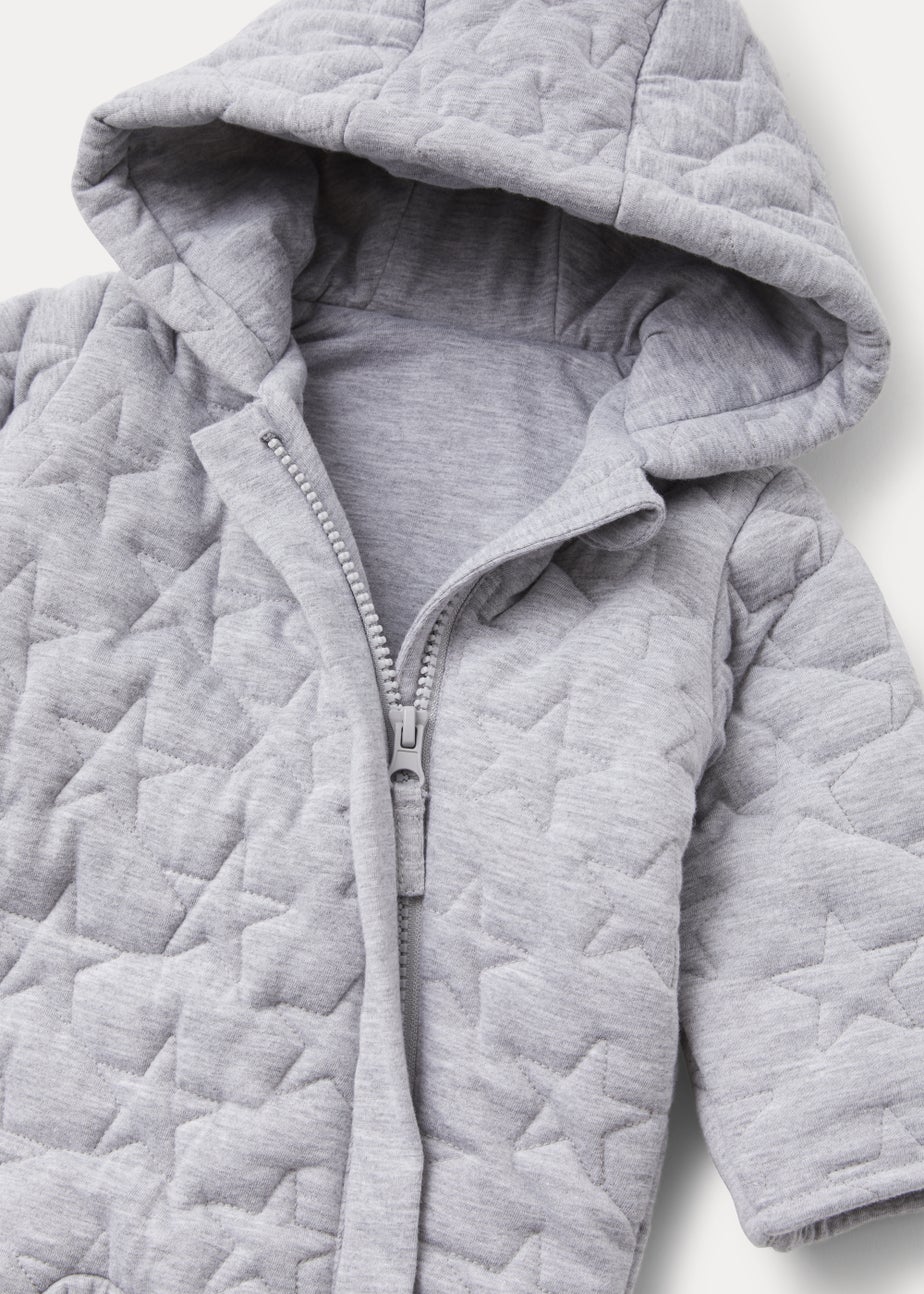 Baby Grey Star Quilted Snowsuit (Newborn-18mths)