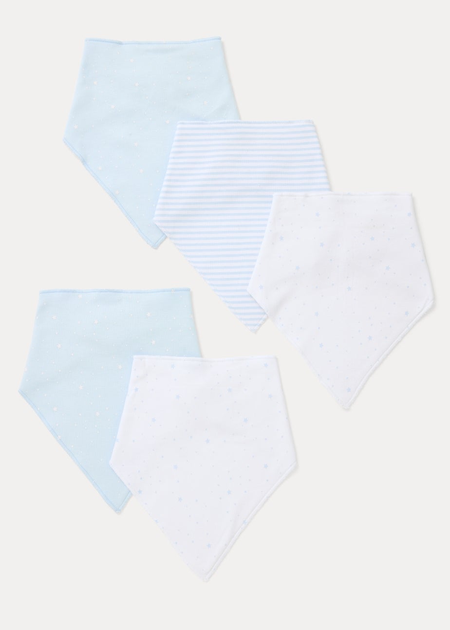 5 Pack Blue Bandana Bibs