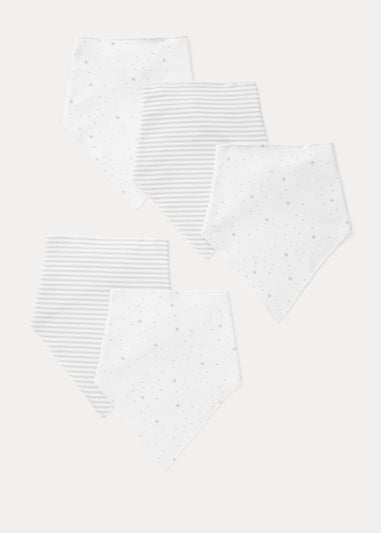 Baby 5 Pack Grey Bandana Bibs