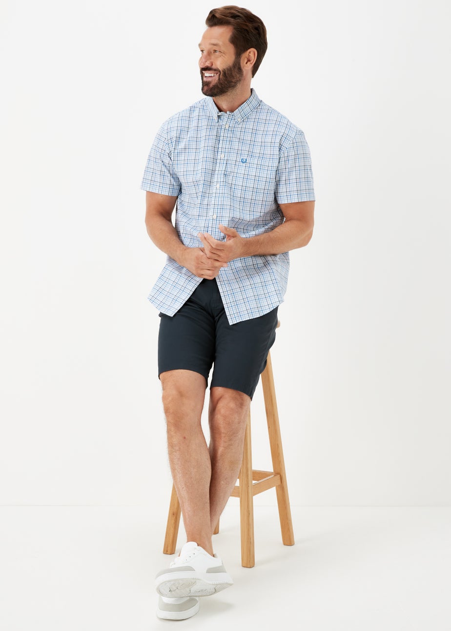 Lincoln Blue Check Tatterstall Short Sleeve Shirt