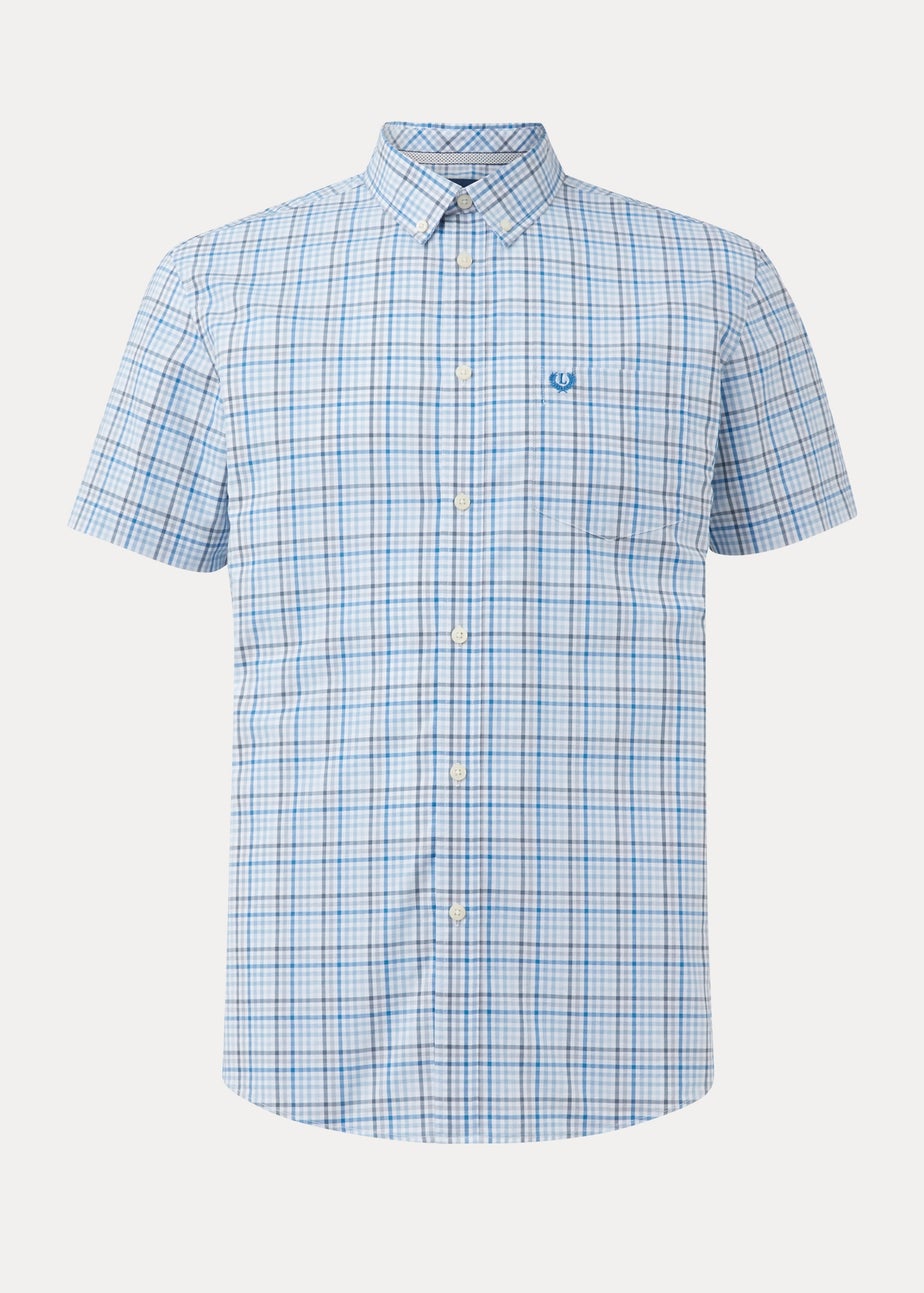 Lincoln Blue Check Tatterstall Short Sleeve Shirt