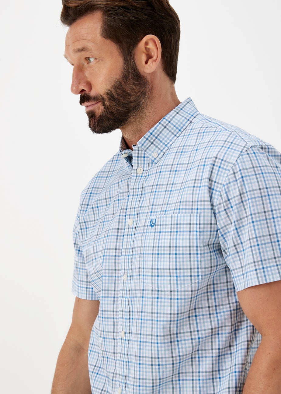 Lincoln Blue Check Tatterstall Short Sleeve Shirt