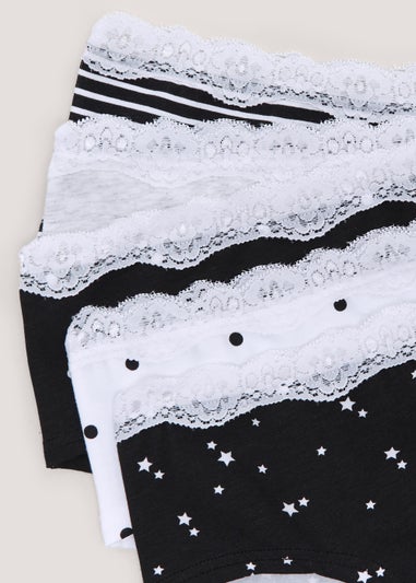 Girls 5 Pack Hipster Short Knickers (6-13yrs)