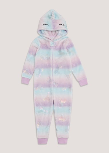 Girls Rainbow Ombre Star Unicorn Onesie (12mths-5yrs)