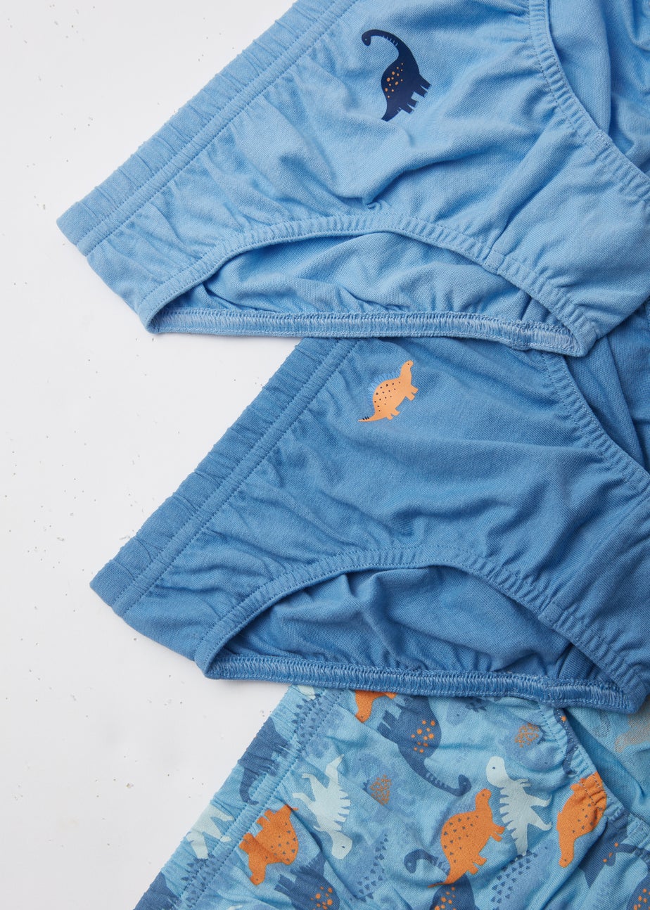 Boys 5 Pack Blue Dinosaur Briefs (2-9yrs)