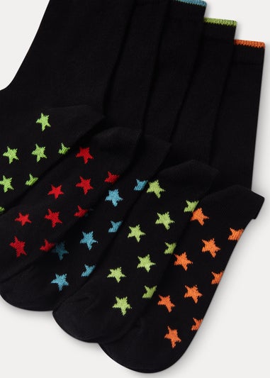 Kids 5 Pack Neon Star Socks (Younger 6-Older 6.5)