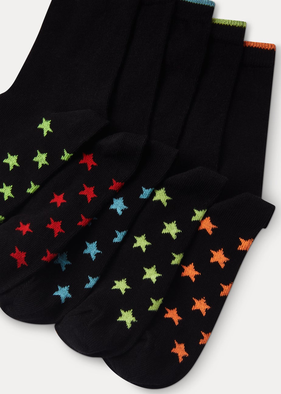 Kids 5 Pack Neon Star Socks (Younger 6-Older 6.5)