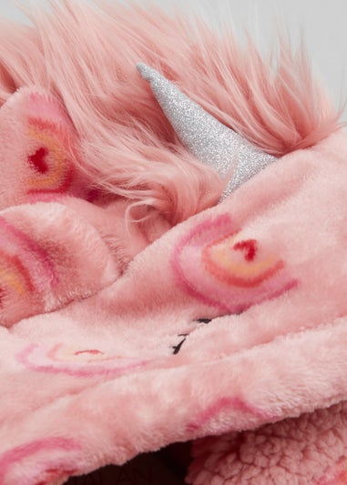 Girls Pink Rainbow Unicorn Dressing Gown (9mths-11yrs)
